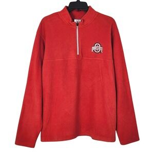 NEW ProEdge Ohio State Buckeyes Red Fleece 1/4 Zip Pullover Mens XL Red Official